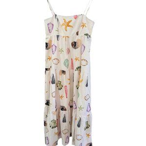 SEASHELL PRINT MIDI DRESS